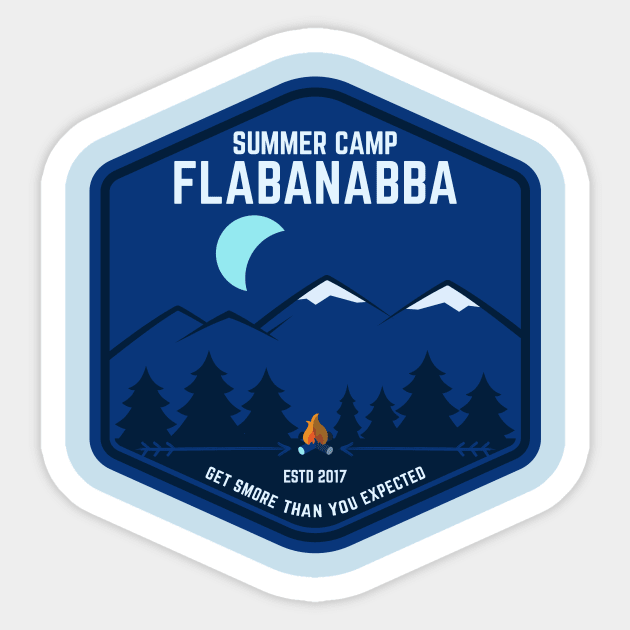 Summer Camp Flabanabba Sticker by a_man_oxford